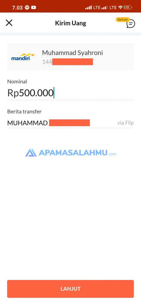 cara transfer pakai flip